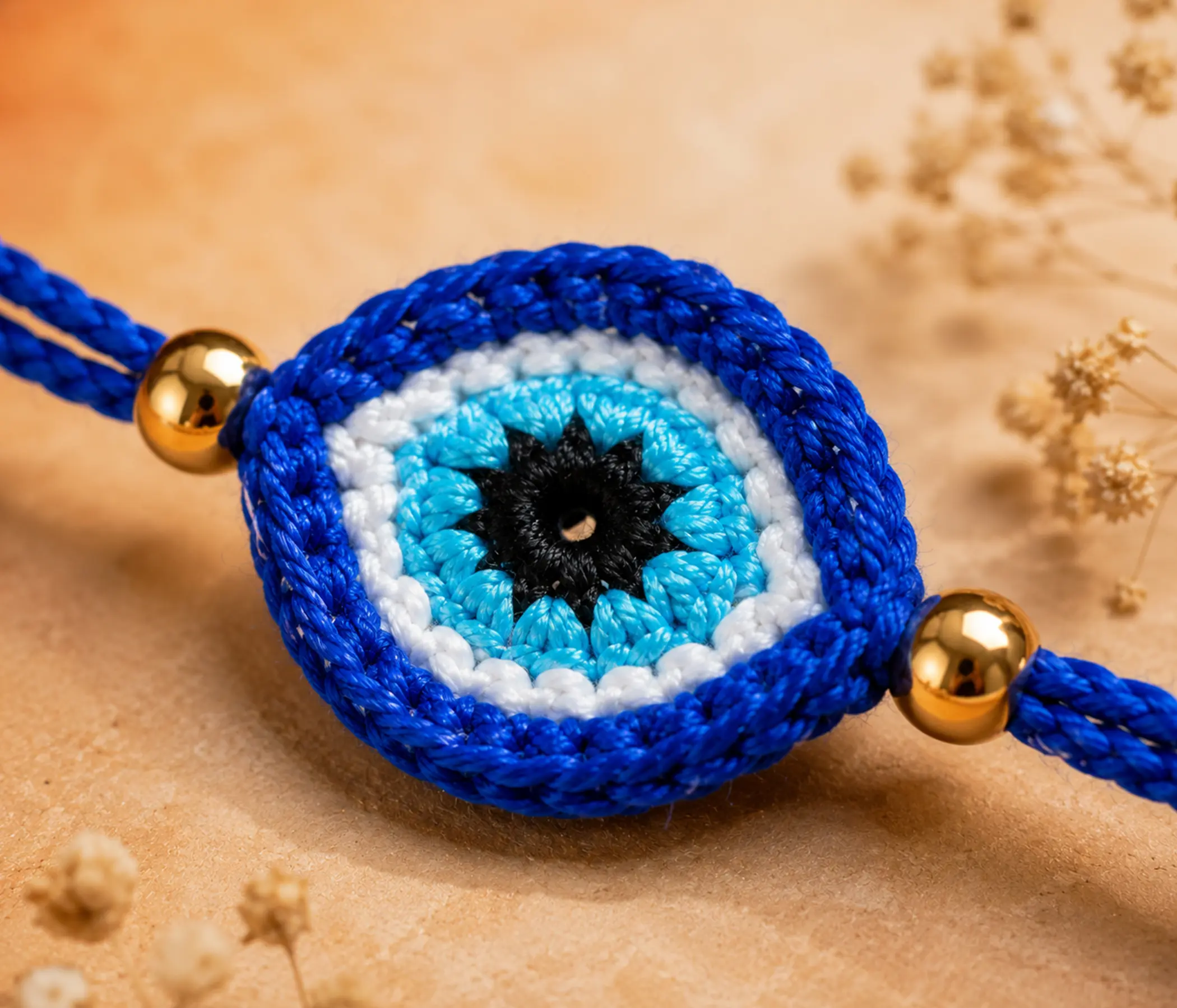 Evil Eye Handcrafted Crochet Rakhi - Unique Handmade Rakhadi for Raksha Bandhan